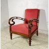 RARA POLTRONA ART DECÒ ANNI 40 LEGNO STOFFA ARMCHAIR SEDIA SALOTTO DESIGN CHAIR