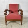 RARA POLTRONA ART DECÒ ANNI 40 LEGNO STOFFA ARMCHAIR SEDIA SALOTTO DESIGN CHAIR