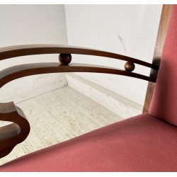 RARA POLTRONA ART DECÒ ANNI 40 LEGNO STOFFA ARMCHAIR SEDIA SALOTTO DESIGN CHAIR