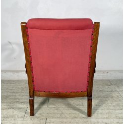 RARA POLTRONA ART DECÒ ANNI 40 LEGNO STOFFA ARMCHAIR SEDIA SALOTTO DESIGN CHAIR