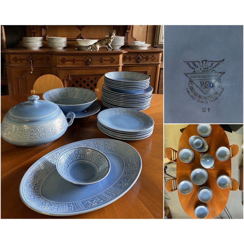 SERVIZIO PIATTI 6 pers "MARGHERITA" DESIGN A. Campi CERAMICA S.C. Richard Ginori