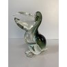 SCULTURA UCCELLO PELLICANO VETRO Murano SOMMERSO VERDE TRASPARENTE Seguso '50