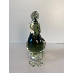 SCULTURA UCCELLO PELLICANO VETRO Murano SOMMERSO VERDE TRASPARENTE Seguso '50