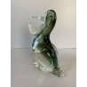 SCULTURA UCCELLO PELLICANO VETRO Murano SOMMERSO VERDE TRASPARENTE Seguso '50