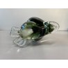 SCULTURA UCCELLO PELLICANO VETRO Murano SOMMERSO VERDE TRASPARENTE Seguso '50