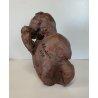 SCULTURA Selvino Sabbadini TERRACOTTA PATINATA ELEFANTI SCENA GIOCO MATERNITA'