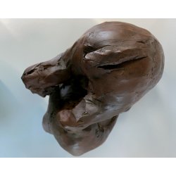 SCULTURA Selvino Sabbadini TERRACOTTA PATINATA ELEFANTI SCENA GIOCO MATERNITA'