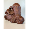 SCULTURA Selvino Sabbadini TERRACOTTA PATINATA ELEFANTI SCENA GIOCO MATERNITA'