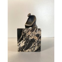 PICCOLA SCULTURA BRONZO MODERNISTA FIGURA FEMMINILE FIRMATA "GL" NUMERATA 24/30