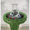 RARA FONTANA VETRO MURANO ANNI 50 FUNZIONANTE SQUALI FIORI FOGLIE VETRO SAGOMATO