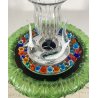 RARA FONTANA VETRO MURANO ANNI 50 FUNZIONANTE SQUALI FIORI FOGLIE VETRO SAGOMATO
