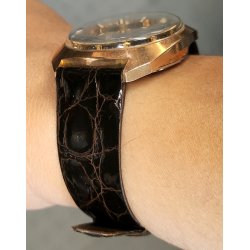 OROLOGIO POLSO DORATO Enicar Ocean Pearl Automatic AR 167D anni 70 DAY DATE
