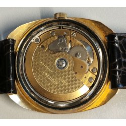 OROLOGIO POLSO DORATO Enicar Ocean Pearl Automatic AR 167D anni 70 DAY DATE