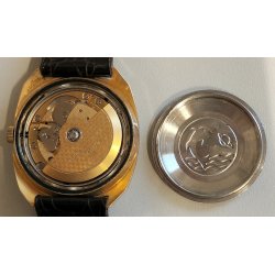 OROLOGIO POLSO DORATO Enicar Ocean Pearl Automatic AR 167D anni 70 DAY DATE