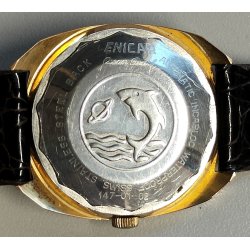 OROLOGIO POLSO DORATO Enicar Ocean Pearl Automatic AR 167D anni 70 DAY DATE
