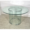 TAVOLO PRANZO ROTONDO VETRO anni 70 DESIGN ATTR. Gallotti & Radice TABLE GLASS
