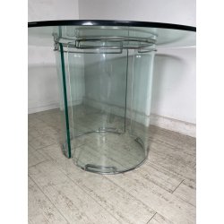 TAVOLO PRANZO ROTONDO VETRO anni 70 DESIGN ATTR. Gallotti & Radice TABLE GLASS