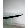 TAVOLO PRANZO ROTONDO VETRO anni 70 DESIGN ATTR. Gallotti & Radice TABLE GLASS