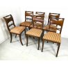 ANTICO SET 6 SEDIA STILE IMPERO LEGNO MASSELLO NOCE OLD DINING CHAIRS VINTAGE