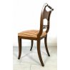 ANTICO SET 6 SEDIA STILE IMPERO LEGNO MASSELLO NOCE OLD DINING CHAIRS VINTAGE