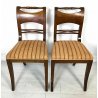 ANTICO SET 6 SEDIA STILE IMPERO LEGNO MASSELLO NOCE OLD DINING CHAIRS VINTAGE