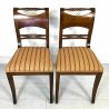 ANTICO SET 6 SEDIA STILE IMPERO LEGNO MASSELLO NOCE OLD DINING CHAIRS VINTAGE