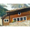 QUADRO GRESSONEY CHAMPSIL BAITA MONTAGNA FIRMATO BRONZINO DIPINTO OLIO TAVOLA
