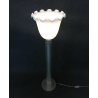 LAMPADA TERRA TAVOLO TULIPANO VETRO BIANCO DESIGN VINTAGE OLD LAMP FRANCIA 1960