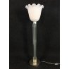 LAMPADA TERRA TAVOLO TULIPANO VETRO BIANCO DESIGN VINTAGE OLD LAMP FRANCIA 1960