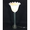 LAMPADA TERRA TAVOLO TULIPANO VETRO BIANCO DESIGN VINTAGE OLD LAMP FRANCIA 1960