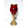 ANTICA COPPA VINO VETRO RUBINO OTTONE CALICE VASO BICCHIERE CHIESA EPOCA 1700