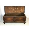 ANTICA CASSAPANCA 1700 LEGNO PLANCE NOCE MASSELLO SCOLPITA EPOCA PANCA BAULE