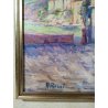 DIPINTO OLIO SERITE FIRMATO A ROSSI VEDUTA PAESE BORGO QUADRO EPOCA 1900 ARTE