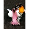 SCULTURA COPPIA UCCELLO VETRO SOFFIATO MURANO POLICROMO ARTIGIANALE DESIGN ITALY