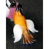 SCULTURA COPPIA UCCELLO VETRO SOFFIATO MURANO POLICROMO ARTIGIANALE DESIGN ITALY