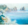 ANTICO QUADRO GIAN PIERO CASTELLI CAPRI 1925 DIPINTO OLIO TAVOLA EPOCA SORRENTO
