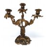 Coppia di candelabri in ottone, stile barocco rococò