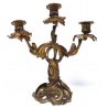 Coppia di candelabri in ottone, stile barocco rococò