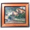 ANTICO QUADRO DIPINTO OLIO TAVOLA CASA CAMPAGNA CASOLARE EPOCA 1900 CORNICE ARTE