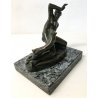 ANTICA SCULTURA BRONZO LIBERTY NUDO DONNA CANE DIANA STATUA FIRMATA EPOCA 1910