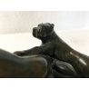 ANTICA SCULTURA BRONZO LIBERTY NUDO DONNA CANE DIANA STATUA FIRMATA EPOCA 1910