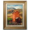QUADRO SILVANO CASELLI FIRMATO PAESAGGIO CASA CAMPAGNA DIPINTO OLIO EPOCA ITALIA