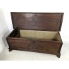 ANTICA CASSAPANCA LEGNO NOCE 1800 GAMBE FERINE PANCA BAULE SCOMPARTO INTERNO