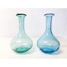 COPPIA BOTTIGLIA VETRO SOFFIATO COLORATO TAPPO BOTTIGLIETTA MATRACCIO EPOCA