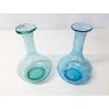 COPPIA BOTTIGLIA VETRO SOFFIATO COLORATO TAPPO BOTTIGLIETTA MATRACCIO EPOCA