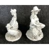 ANTICA COPPIA STATUINE CERAMICA BISCUIT BENACCHIO TRIADE CAPODIMONTE OLD 
