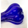 GRANDE VASO VETRO SOFFIATO BLU MURANO DESIGN PORTAFIORI FIORE ITALIAN GLASS ART