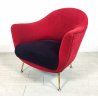 POLTRONA DESIGN ANNI 60 VIOLA FUCSIA VINTAGE ARMCHAIR FAUTEUIL MODERNARIATO OLD