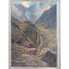 ANTICO QUADRO SILVIO TALMAN OLIO TAVOLA PAESAGGIO MONTAGNA VALLE TRENTO SALUGGIA