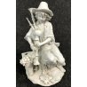 ANTICA COPPIA STATUINE CERAMICA BISCUIT BENACCHIO TRIADE CAPODIMONTE OLD 